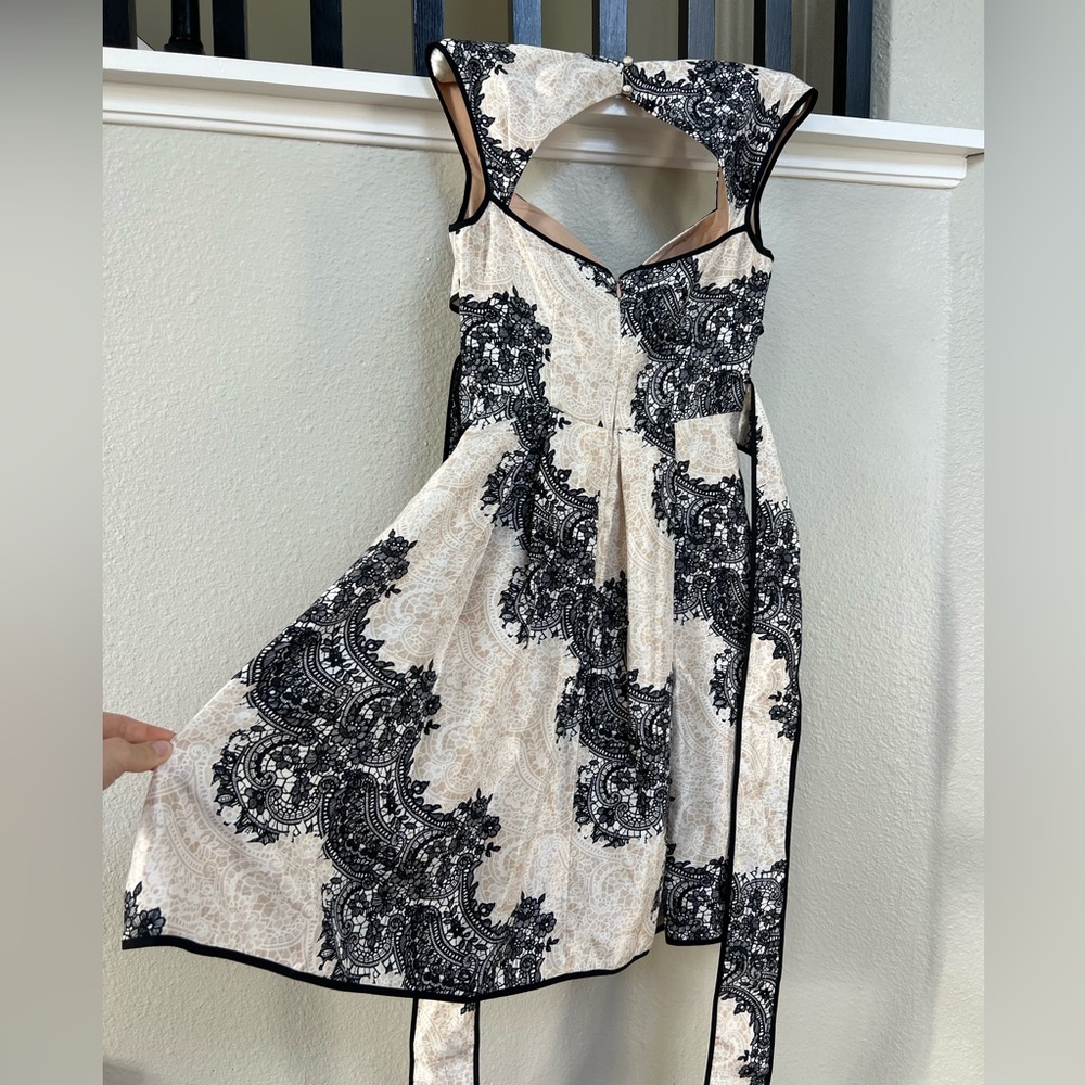 BEAUTIFUL Black and Cream Women's Dress - Picture 7 of 9